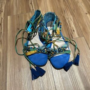 Bolaro by Summer Rio Strappy Tropical Lace Up Gladiator Sandals Size 8